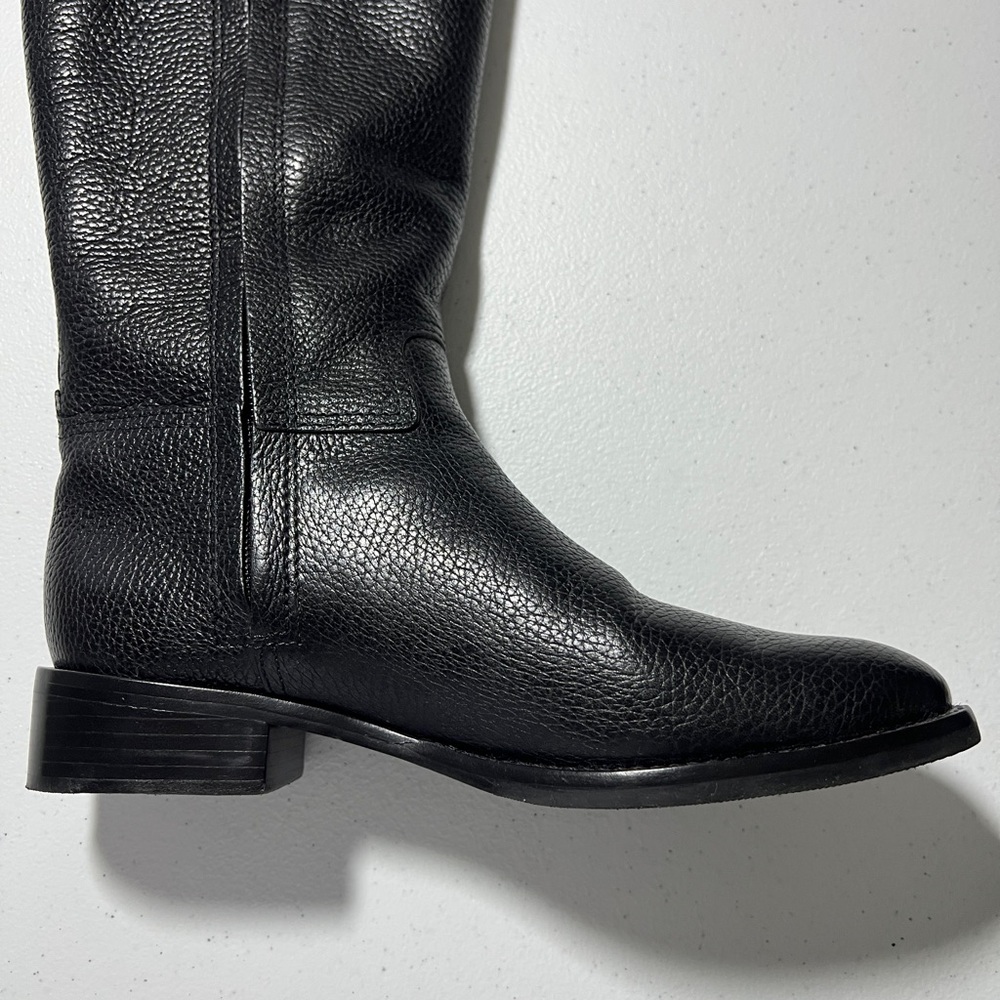 Tory Burch Junction Riding Boot in Black Tumbled Leather with box - Picture 16 of 16
